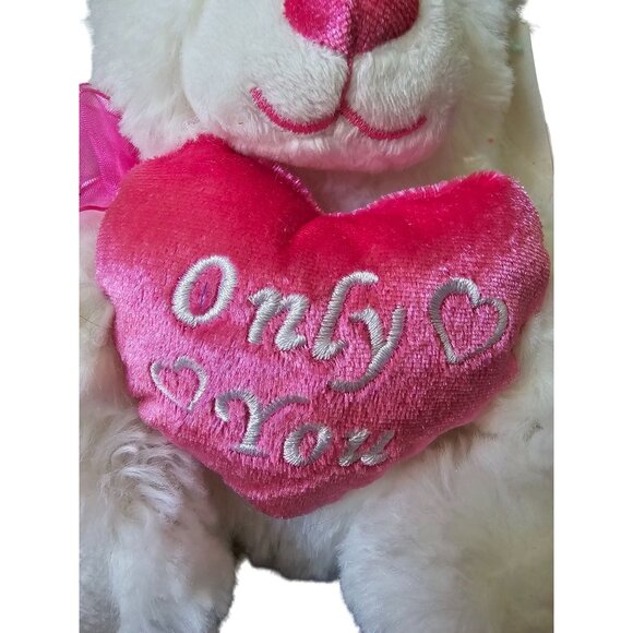 Walmart Teddy Bear Valentines White Pink Heart Only You 7" Plush Stuffed Animal - Picture 3 of 9
